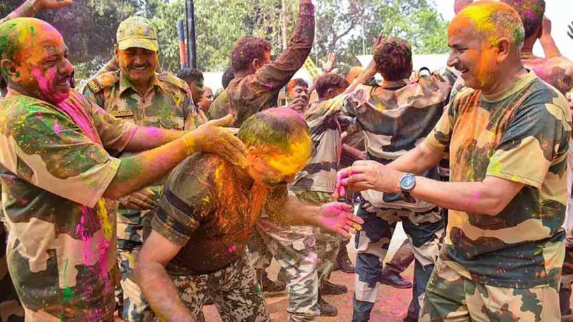 BSF Troops Celebrate Holi at India-Bangladesh Border in West Bengal's Darjeeling"