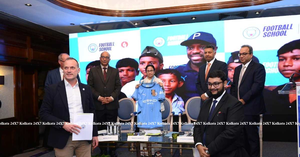 Mamata Banerjee special initiative Manchester City set up football academy with Techno India as Mou Signed