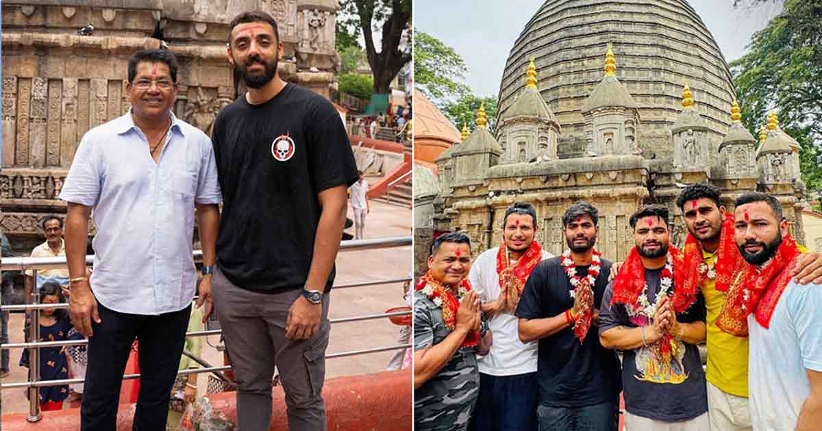 ipl-2025-kkr-players-visit-maakamakhya-temple-guwahati-before-rr-vs kkr-match