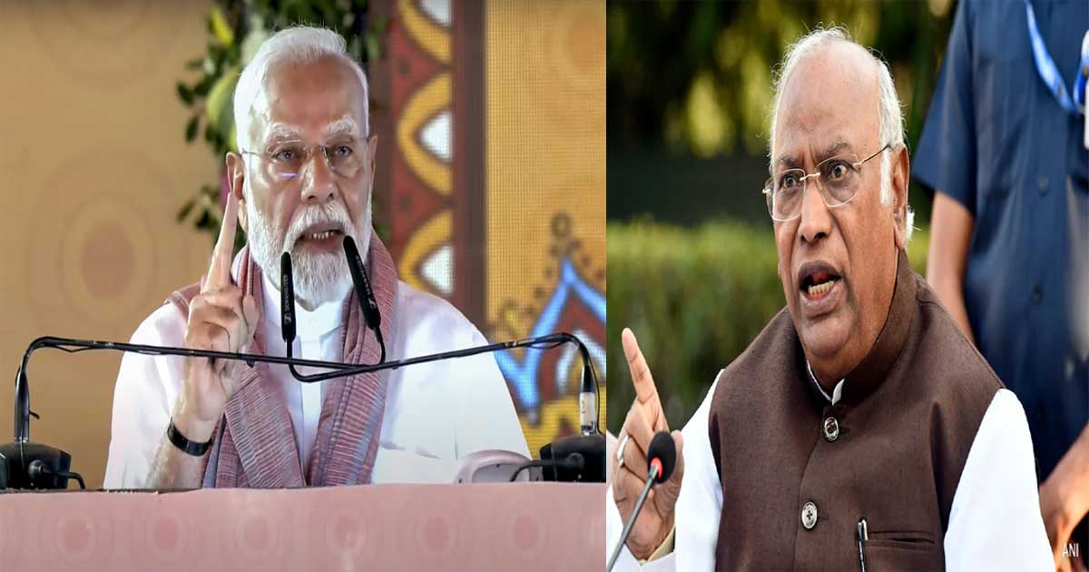 kharge slams modi