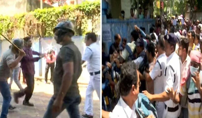 Police lathi charge on jobless teachers
