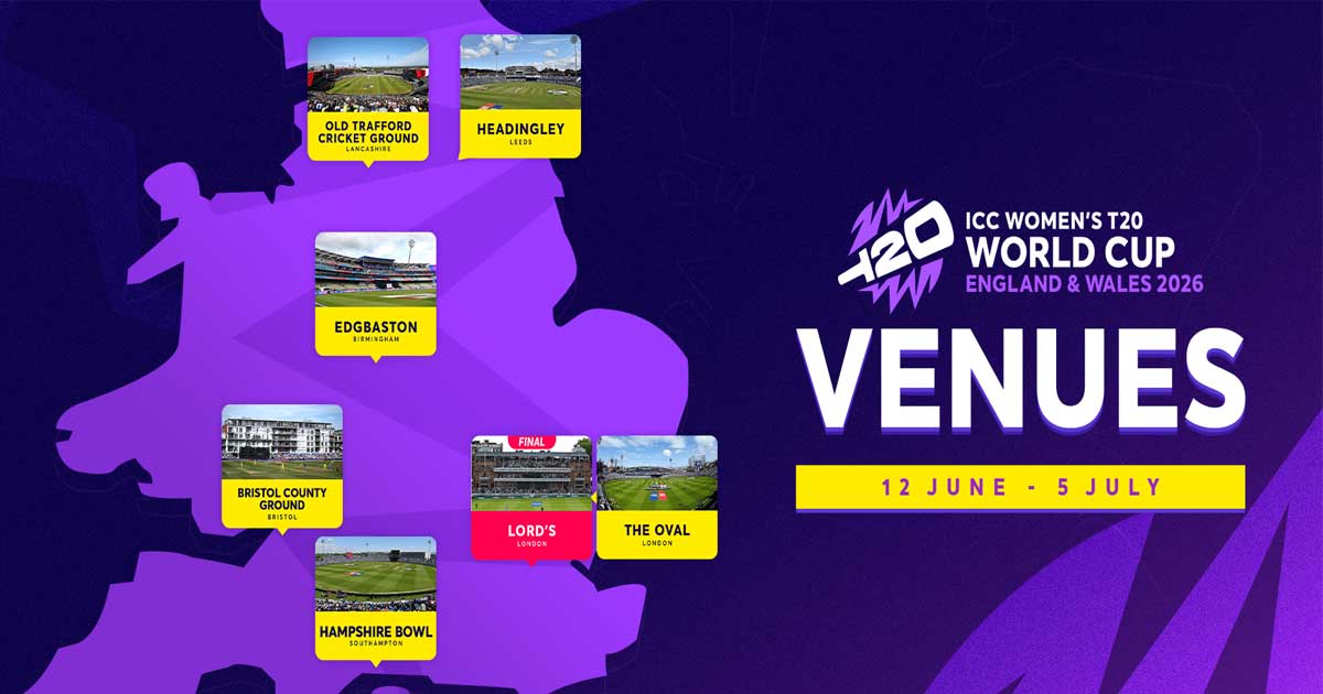 England to Host ICC Women’s T20 World Cup 2026 at 7 Iconic Venues, Final at Lord’s