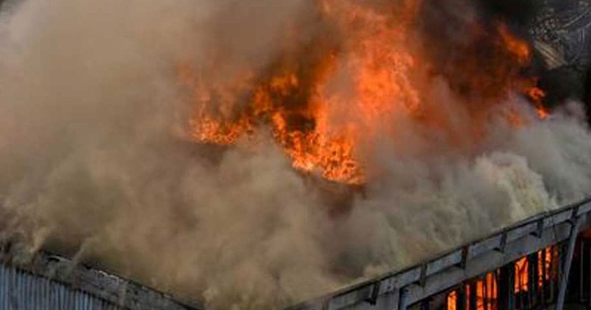City Hit by Fire Again: Warehouse in Lalbazar Reduced to Ashes, Surroundings Shrouded in Smoke