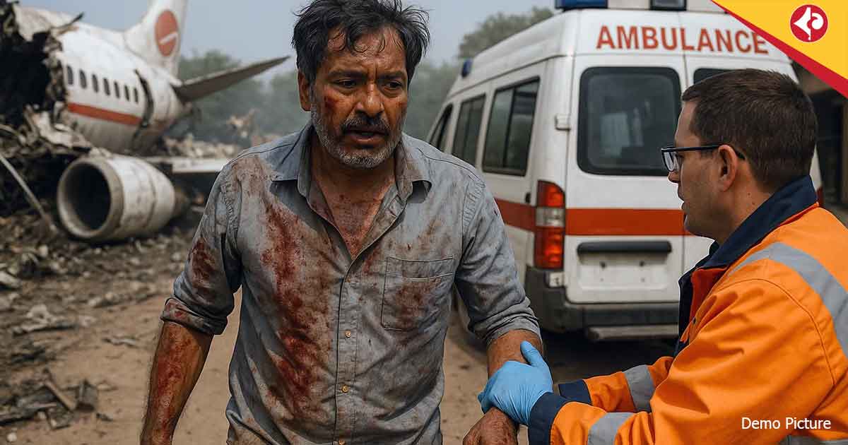 Miracle Survivor Walks to Ambulance After India Ahmedabad Plane Crash in 2025