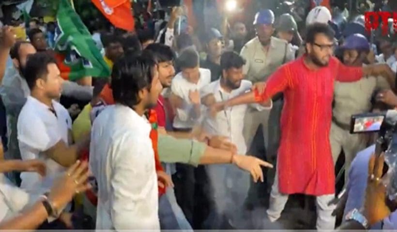 Kasba-Police station protest by BJP