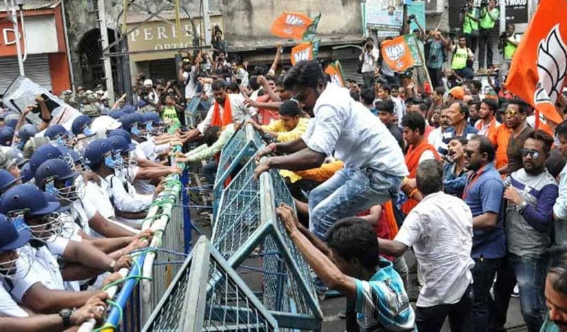 Lathicharge in nabanna obhijan