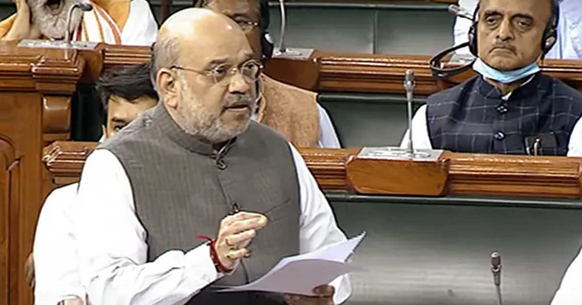 Amit Shah in parliament