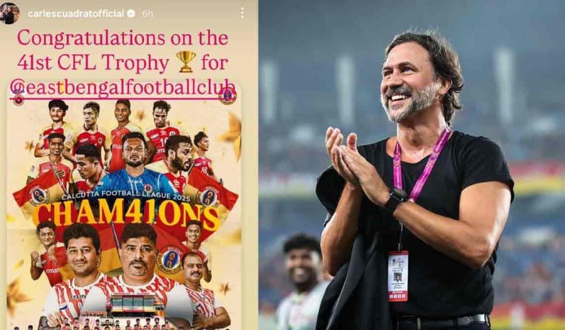 East Bengal win Kolkata League for the 2nd time in a row. Former coach Carles Cuadrat congratulates the team on their historic CFL triumph.