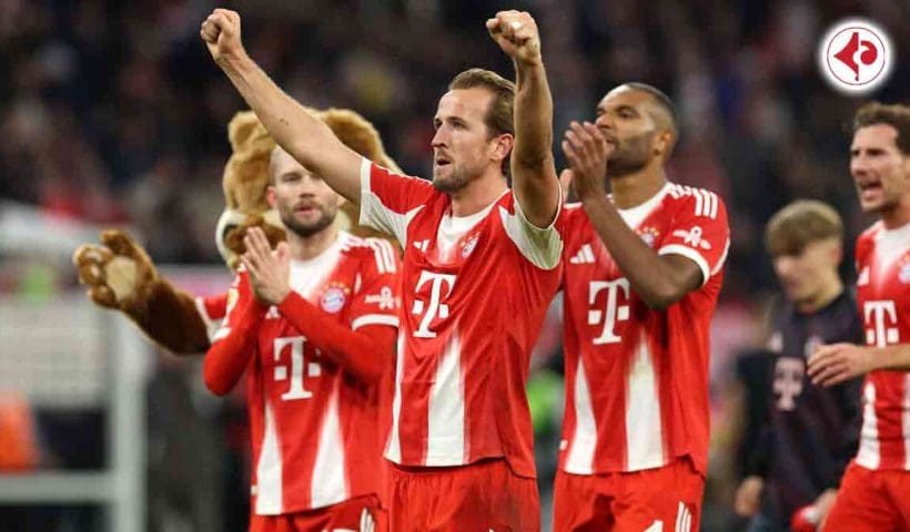 Harry Kane scored in his seventh straight game as Bayern Munich beat Borussia Dortmund 2-1, keeping their perfect record and staying five points clear atop the Bundesliga table.