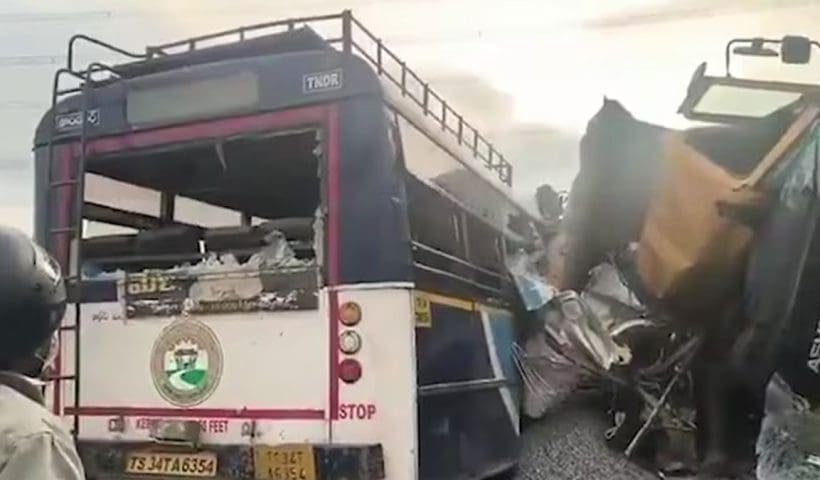 Telangana Bus Accident 19 Dead