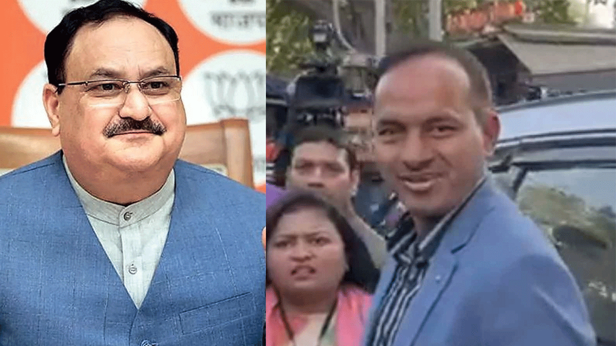 IPS Sumit Kumar in Nadda meeting