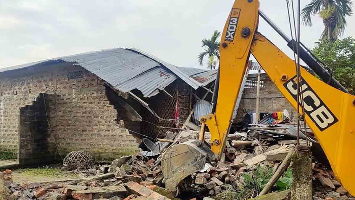 assam-eviction-drive-hailakandi-reserve-forest-bulldozer-action