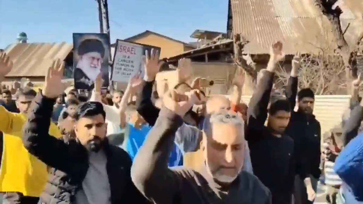 jammu-kashmir-protest-against-us-israel-attack-on-iran-budgam