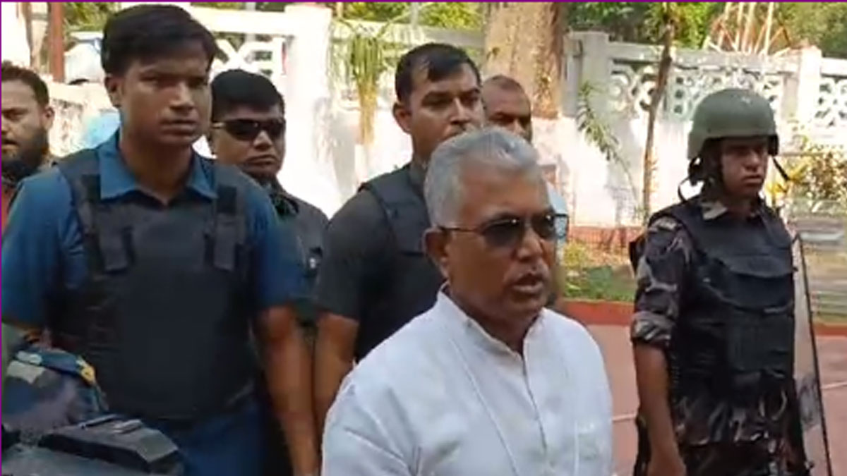 Dilip Ghosh Leaves Sersa Stadium in Cheerful Mood Post Voting