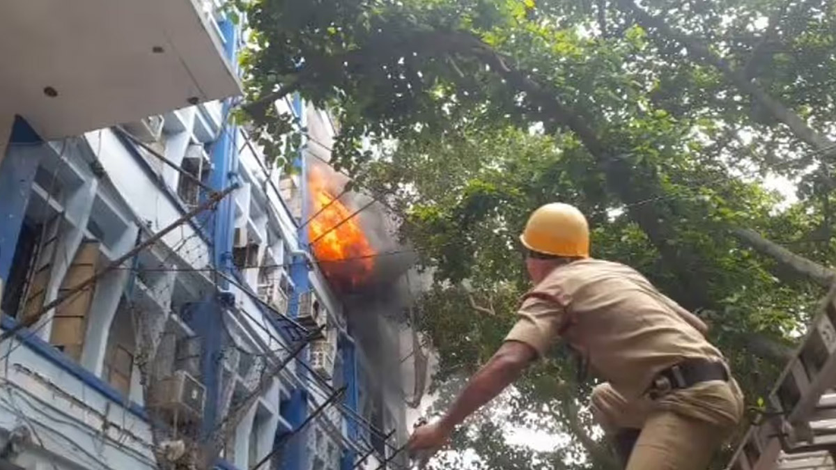 Massive fire at South 24 Parganas Zilla Parishad building