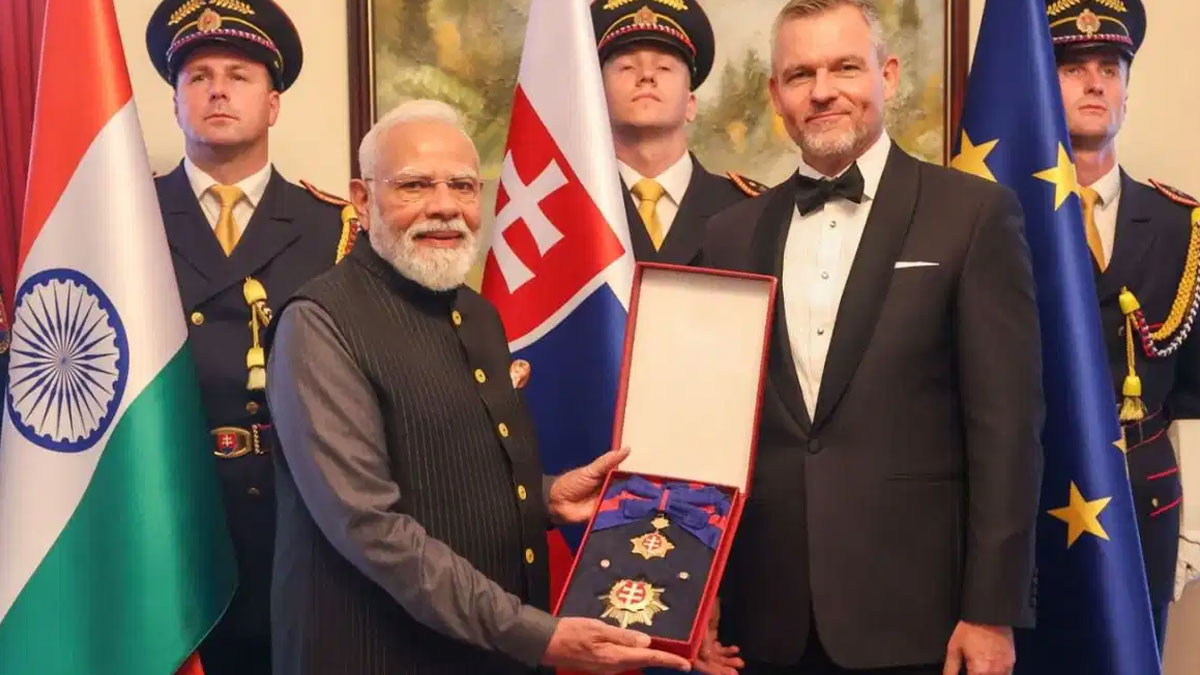 Narendra Modi receives Slovakia's highest civilian honour