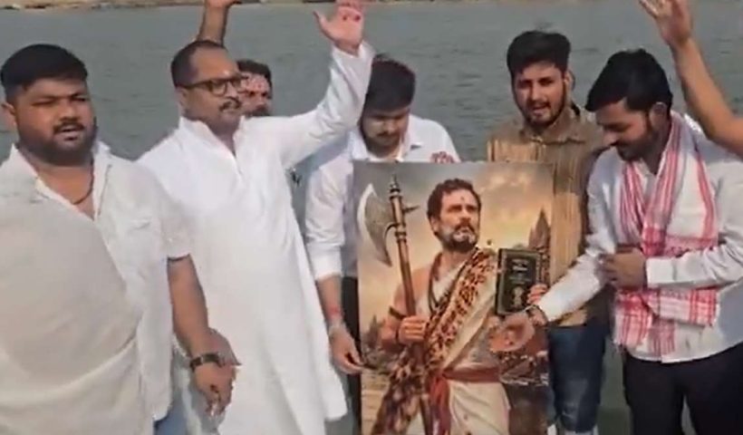 rahul-gandhi-parashurama-avatar-poster-varanasi-controversy