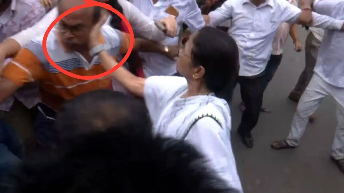 Mamata Banerjee Slaps TMC Worker While Trying to Control Crowd
