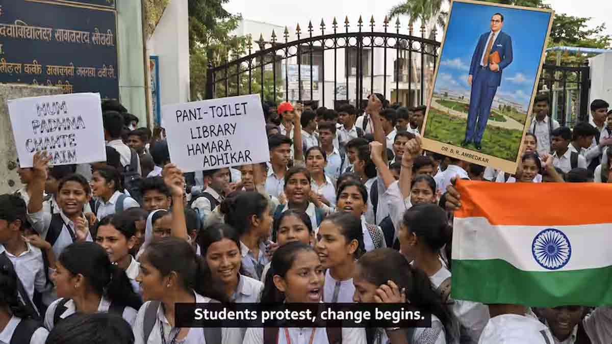 uttar-pradesh-school-students-protest-basic-facilities-fatehpur-written-assurance
