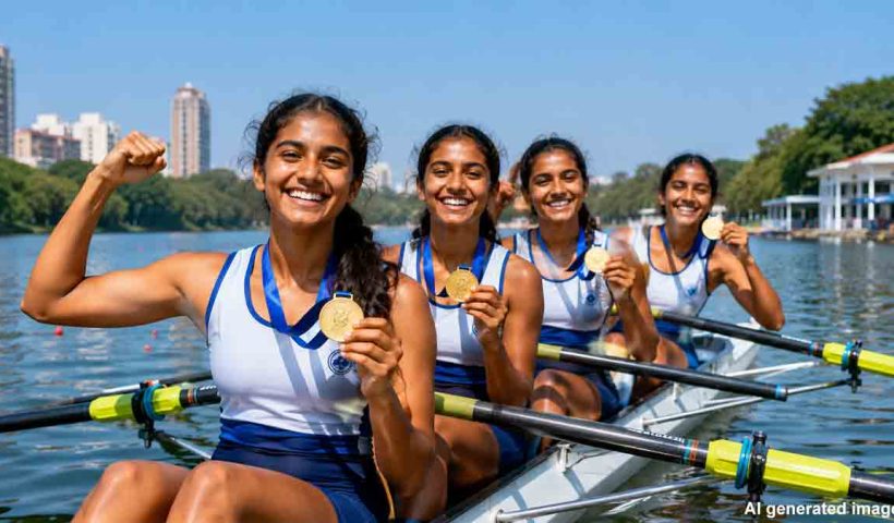 west-bengal-girls-gold-national-sub-junior-rowing-championship