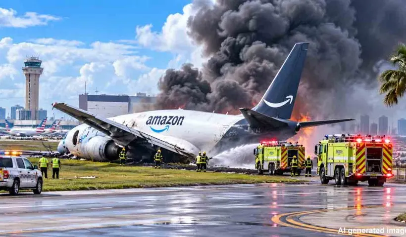 amazon-boeing-767-crash-miami-airport-runway-overrun-black-smoke