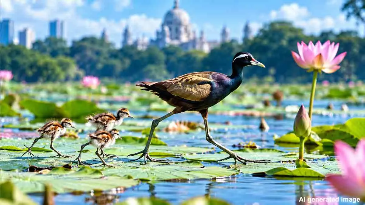 rabindra-sarobar-aquatic-birds-with-chicks-kmda-stops-padma-pukur-cleaning
